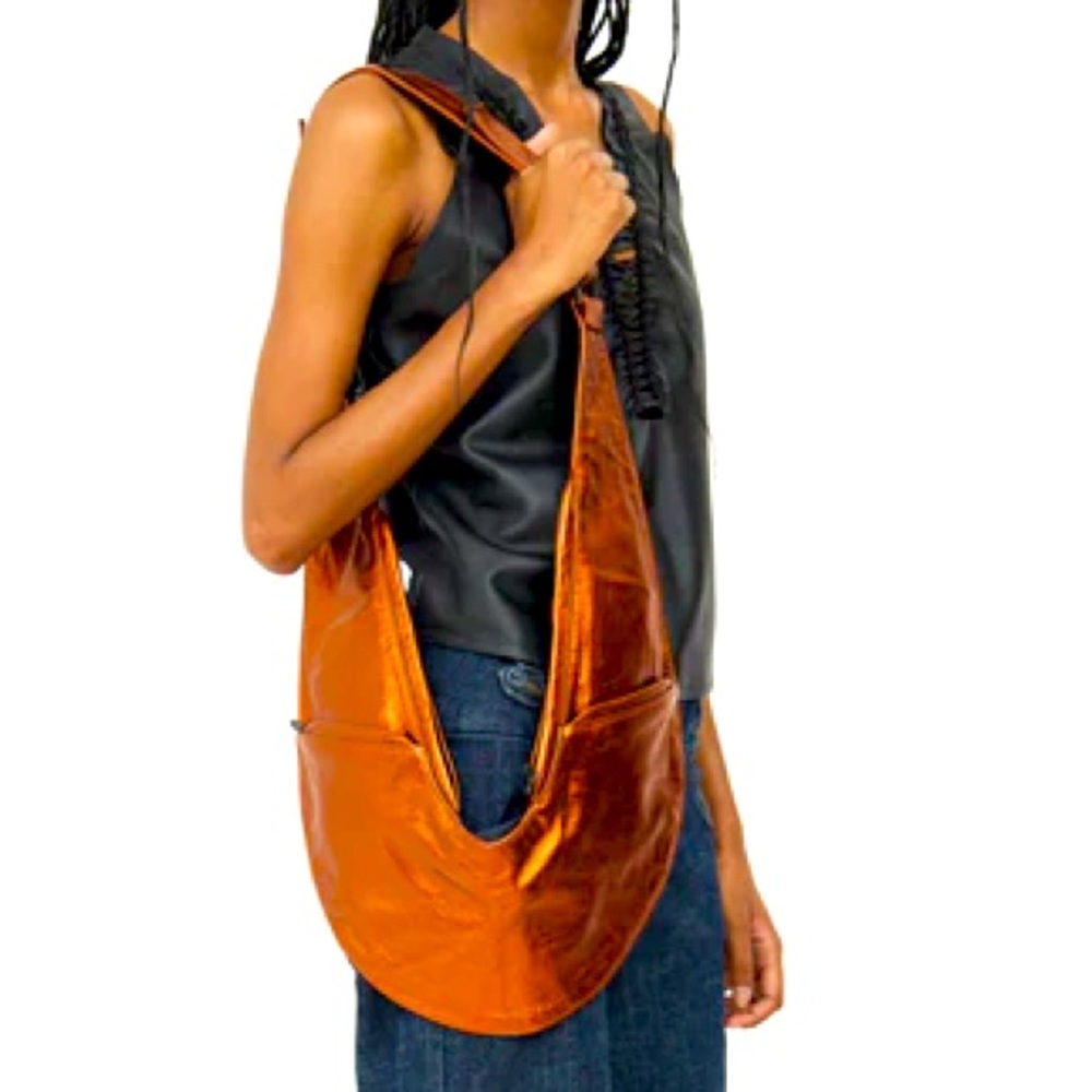 ISO metallic orange SASH bag.